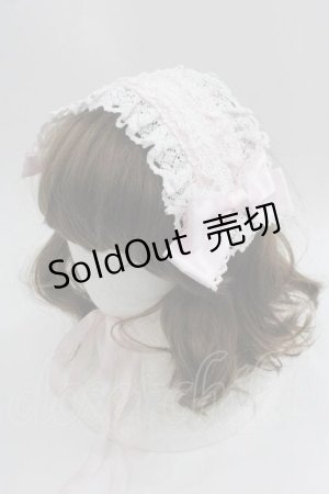 画像: BABY,THE STARS SHINE BRIGHT / レースフリルリボンヘッドドレス  ピンクＸ白 I-25-04-24-101-BA-AC-HD-ZI