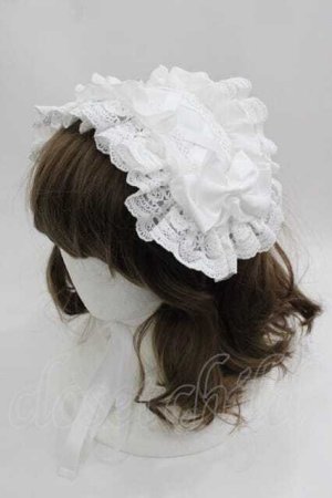 画像: ATELIER PIERROT / レースアップフリルヘッドドレス  白 I-25-04-24-102-EL-AC-HD-ZI