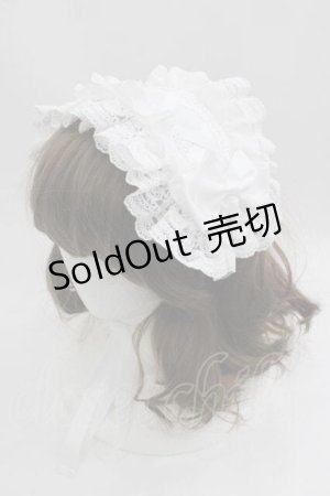 画像: ATELIER PIERROT / レースアップフリルヘッドドレス  白 I-25-04-24-102-EL-AC-HD-ZI
