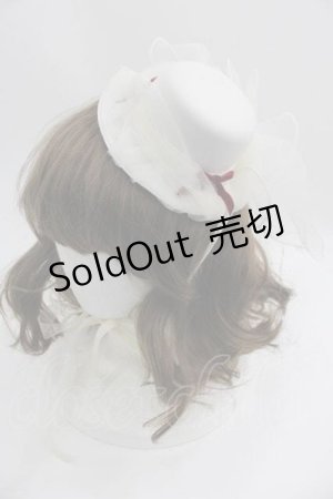 画像: Secret Honey / チュールベルベットリボンミニハット  アイボリーｘボルドー I-25-04-24-103-CA-AC-HD-ZI