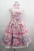 画像1: Angelic Pretty / Toy's Donut Dinerジャンパースカート  ピンク I-25-04-24-033-AP-OP-HD-ZI (1)