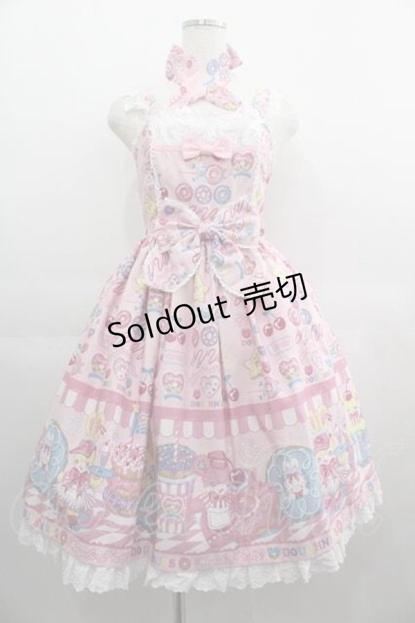 画像1: Angelic Pretty / Toy's Donut Dinerジャンパースカート  ピンク I-25-04-24-033-AP-OP-HD-ZI (1)