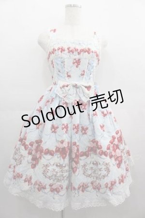 画像: BABY,THE STARS SHINE BRIGHT / Strawberry Rose Bouquet柄ジャンパースカートI  サックス I-25-04-24-036-BA-OP-HD-ZI