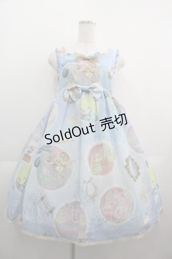 画像1: BABY,THE STARS SHINE BRIGHT / 天体のHarmonia 天使の如く歌う星界の旋律 柄Vegaジャンパースカート  サックス I-25-05-01-052-BA-OP-HD-ZY (1)