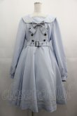 画像1: metamorphose / 【プラスサイズ】長袖セーラーリボンワンピース 2 サックス I-25-05-01-067-ME-OP-HD-ZI (1)