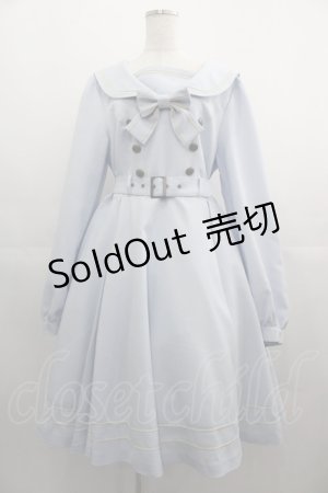 画像: metamorphose / 【プラスサイズ】長袖セーラーリボンワンピース 2 サックス I-25-05-01-067-ME-OP-HD-ZI