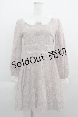 画像: evelyn / ドットチュール襟レースワンピース  ピンクｘ白 I-25-05-01-083-LO-OP-HD-ZI
