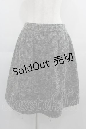 画像: Jane Marple / 裾リボンデザインツイードスカート  黒Ｘ白 I-25-05-01-115-JM-SK-HD-ZI