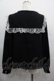 画像2: MA*RS / クロス刺繍セーラー襟ブラウス  黒Ｘ白 I-25-05-01-016-EL-BL-HD-ZI (2)