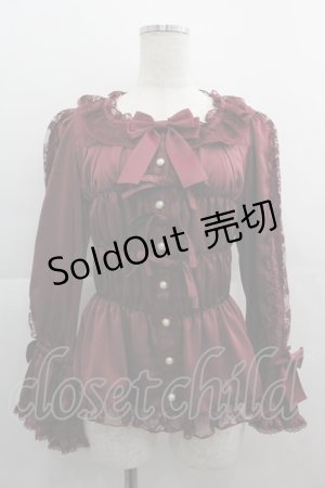 画像: metamorphose / スクエアあきキャンディスリーブブラウス 1 ボルドー I-25-05-01-021-ME-BL-HD-ZI