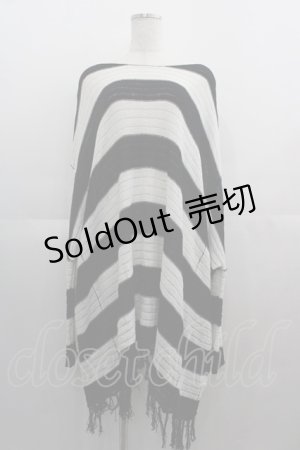 画像: CIVARIZE / Extend フリンジドルマンニットソー  黒Ｘ白 I-25-05-01-036-GO-TO-HD-ZI