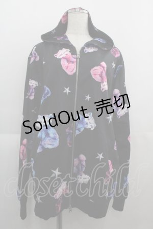 画像: WRouge / Fancy Crown Star Bear ZIPパーカー  黒Ｘ紫ＸＸ青Ｘ白 I-25-05-01-038-PU-TO-HD-ZI