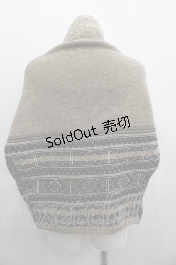 画像2: Jane Marple Dans Le Salon / 裾プリントニットベスト  ベージュＸ黒Ｘブラウン I-25-05-01-044-JM-TO-HD-ZI (2)