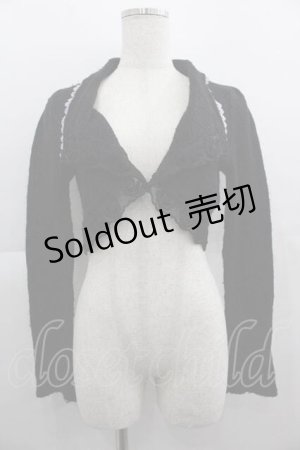 画像: HONEY / 後ろ蝶刺繍ニットボレロ  黒Ｘ紫 I-25-05-07-052-HN-TO-HD-ZI