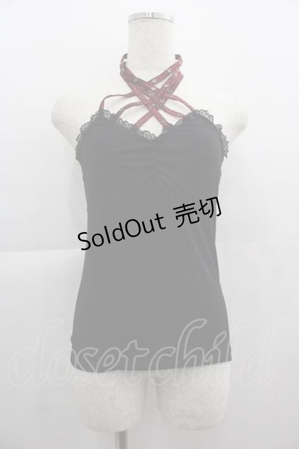 画像1: Qutie Frash / クロスキャミ  黒 I-25-05-07-055-QU-TO-HD-ZI (1)