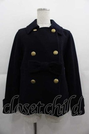 画像: Jane Marple / Front ribbon melton P-coat  ネイビー I-25-05-07-059-JM-CO-HD-ZI