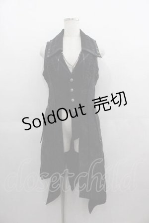 画像: Ozz Croce / Holy Tears PurifySorrowロングベスト  黒Ｘシルバー I-25-05-07-092-OO-TO-HD-ZI