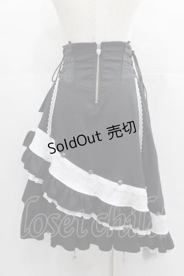 Ozz oneste / Spring Rose Carolアシメスカート 黒X白 I-25-05