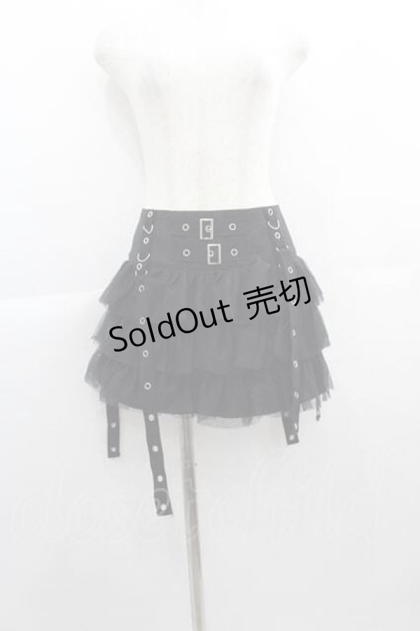 画像1: GOTHPUNKその他(買取対象外) / ベルトチュールスカート L 黒 I-25-05-07-101-EL-SK-HD-ZI (1)