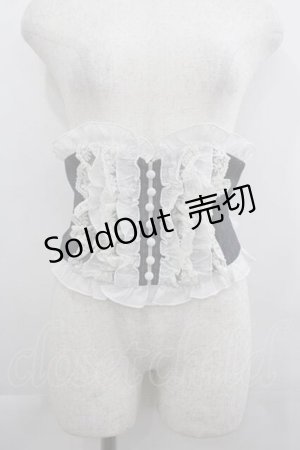 画像: Sheglit / "Caterina"リボンコルセット  グレーＸ白Ｘアイボリー I-25-05-07-105-EL-ZA-HD-ZI