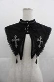 画像1: Ozz oneste / クロス刺繍つけ襟  黒 I-25-05-07-106-OO-ZA-HD-ZI (1)