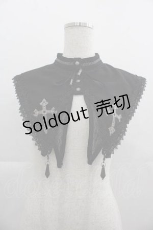 画像: Ozz oneste / クロス刺繍つけ襟  黒 I-25-05-07-106-OO-ZA-HD-ZI
