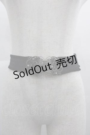 画像: axes femme / 立体蝶モチーフゴムベルト  黒Ｘシルバー I-25-05-07-109-AX-ZA-HD-ZI