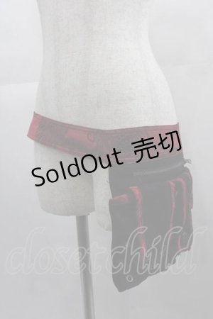 画像: Qutie Frash / ウエストポーチ  黒Ｘ赤 I-25-05-07-110-QU-ZA-HD-ZI