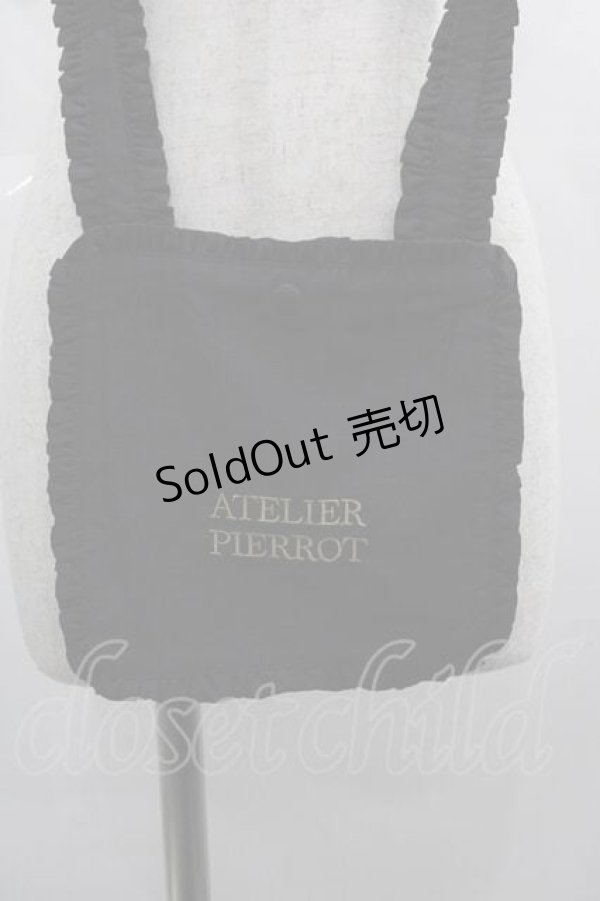 画像2: ATELIER PIERROT / ロゴ刺繍ポシェット  黒 I-25-05-07-111-EL-BG-HD-ZI (2)