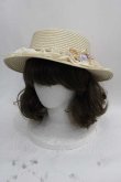 画像1: axes femme / 巻きバラレースカンカン帽  ベージュ I-25-05-07-115-AX-AC-HD-ZI (1)