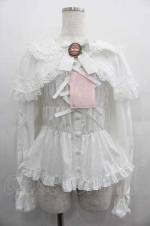 画像: metamorphose / 木漏れ日のトロイメライ ケープ付き長袖ブラウス  白 I-25-05-07-019-ME-BL-HD-ZI