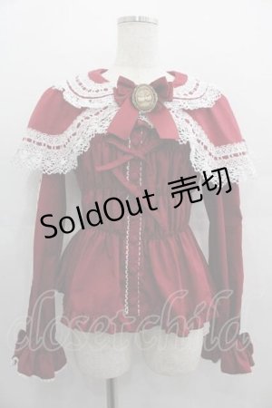 画像: metamorphose / 木漏れ日のトロイメライ ケープ付き長袖ブラウス 1 ボルドー I-25-05-07-020-ME-BL-HD-ZI
