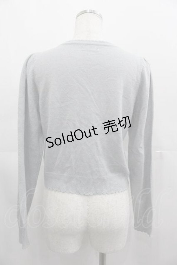 画像2: Amavel / クロス刺繍ニットカーディガン  サックス I-25-05-07-022-CA-TO-HD-ZI (2)