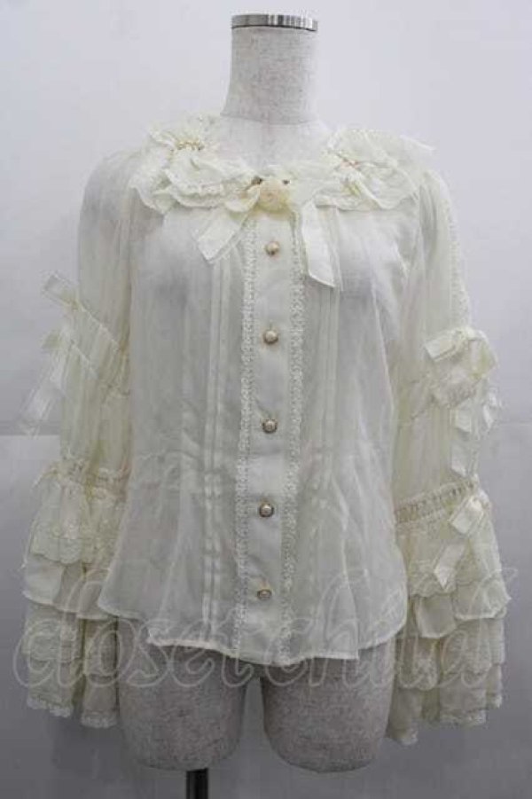 画像1: BABY,THE STARS SHINE BRIGHT / a Rose 〜ガラスドームに閉じ込めた一輪の薔薇〜ブラウス  生成り I-25-05-07-003-BA-BL-HD-ZI (1)