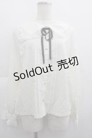 画像: axes femme POETIQUE / レースデザインビッグ襟ブラウス M 生成り I-25-05-07-027-AX-BL-HD-ZI