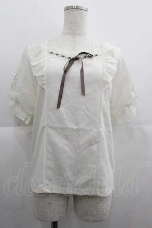 画像: axes femme POETIQUE / ヒマワリ刺繍フリルカットプルオーバー M キナリ I-25-05-07-031-AX-TO-HD-ZI