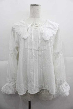 画像: axes femme / ビッグ襟ブラウス M 白 I-25-05-07-044-AX-BL-HD-ZI
