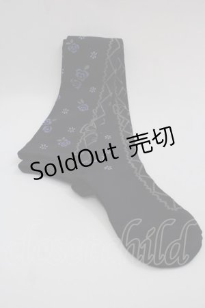画像: metamorphose / プリントオーバーニー  黒Ｘ青 I-25-05-08-062-ME-ZA-HD-ZI