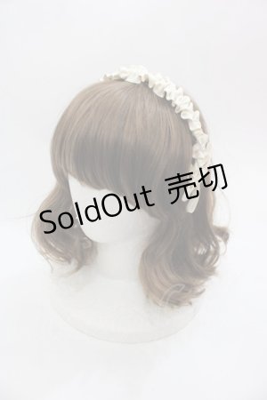画像: m petit by misako / ギャザーリボンカチューシャ  アイボリー I-25-05-08-092-LO-AC-HD-ZI