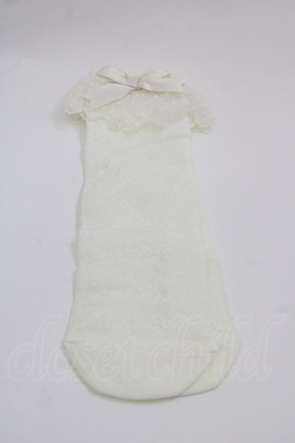 画像1: Angelic Pretty / Lacyクルー丈ソックス  白 I-25-05-08-012-AP-ZA-HD-ZI (1)