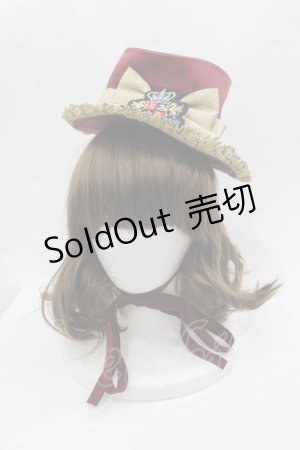 画像: ALICE and the PIRATES / くまキング柄ミニハット B ボルドー I-25-05-08-121-PA-AC-HD-ZI