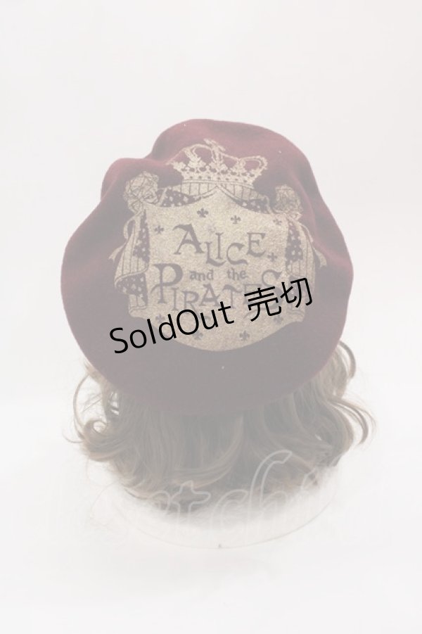 画像1: ALICE and the PIRATES / A/Pクラウンプリントベレー帽  ボルドー I-25-05-08-124-PA-AC-HD-ZI (1)