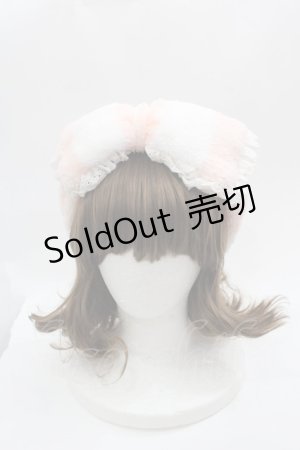 画像: Ank Rouge / ストライプリボンボアヘアバンド  ピンクＸ白 I-25-05-08-125-CA-AC-HD-ZI