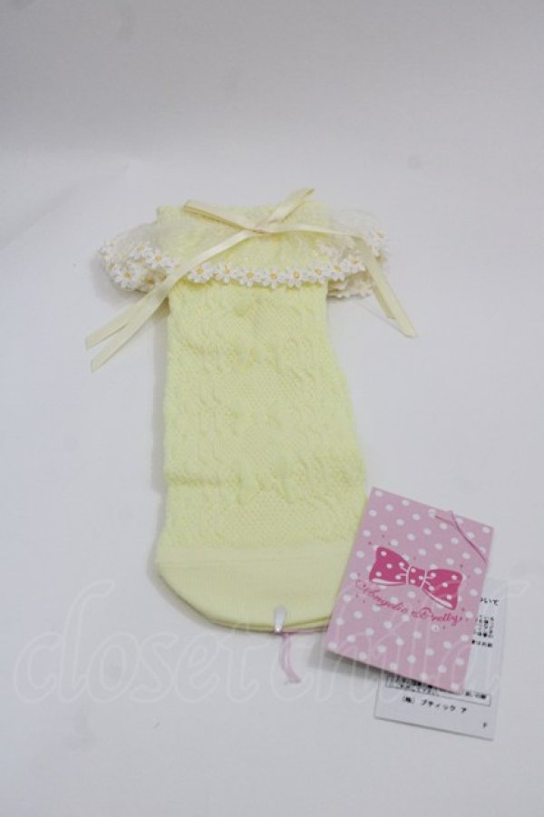 画像1: Angelic Pretty / マーガレットクルー丈ソックス  イエロー I-25-05-08-022-AP-ZA-HD-ZI (1)