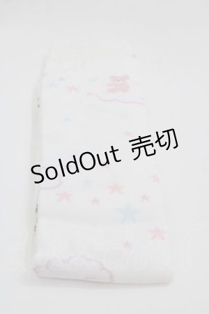 画像: BABY,THE STARS SHINE BRIGHT / Toy's Fluffy Dream柄オーバーニーソックス  白 I-25-05-08-031-BA-ZA-HD-ZI