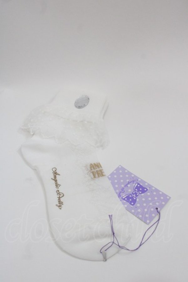 画像2: Angelic Pretty / Jewelryクルー丈ソックス  白 I-25-05-08-004-AP-ZA-HD-ZI (2)