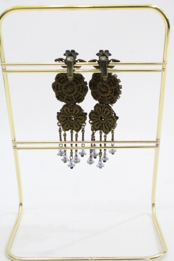画像2: Michal Negrin / カボションチェーンビーズイヤリング  青ＸAGD I-25-05-11-005-LO-AC-HD-ZI (2)