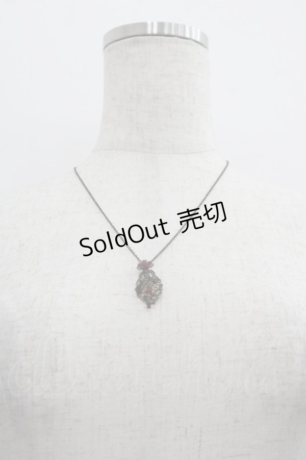 画像1: Michal Negrin / ストーンモチーフネックレス  赤ＸAGD I-25-05-11-046-LO-AC-HD-ZI (1)