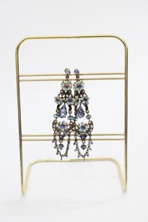 画像: Michal Negrin / フラワーしずくストーン垂れイヤリング  グリーンＸAGD I-25-05-11-006-LO-AC-HD-ZI