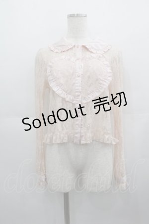 画像: Bobon21 / レースサテンフリルブラウス L ピンク I-25-05-11-055-EL-BL-HD-ZI